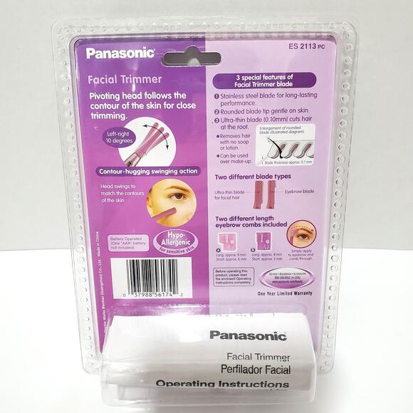 Panasonic Facial Hair Trimmer for Women ES2113PC, with Pivoting Head and Eyebrow - Picture 4 of 7